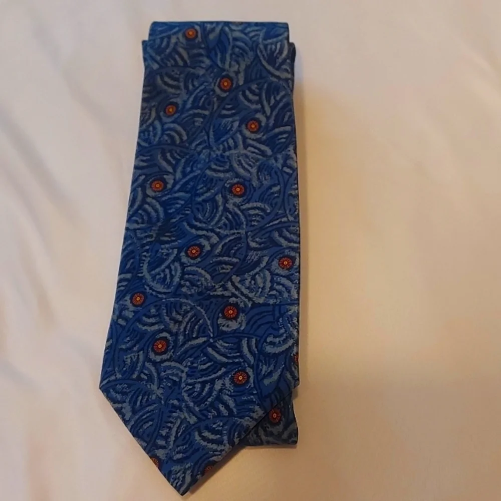 Vintage sherick fashion Paris tie blue orange